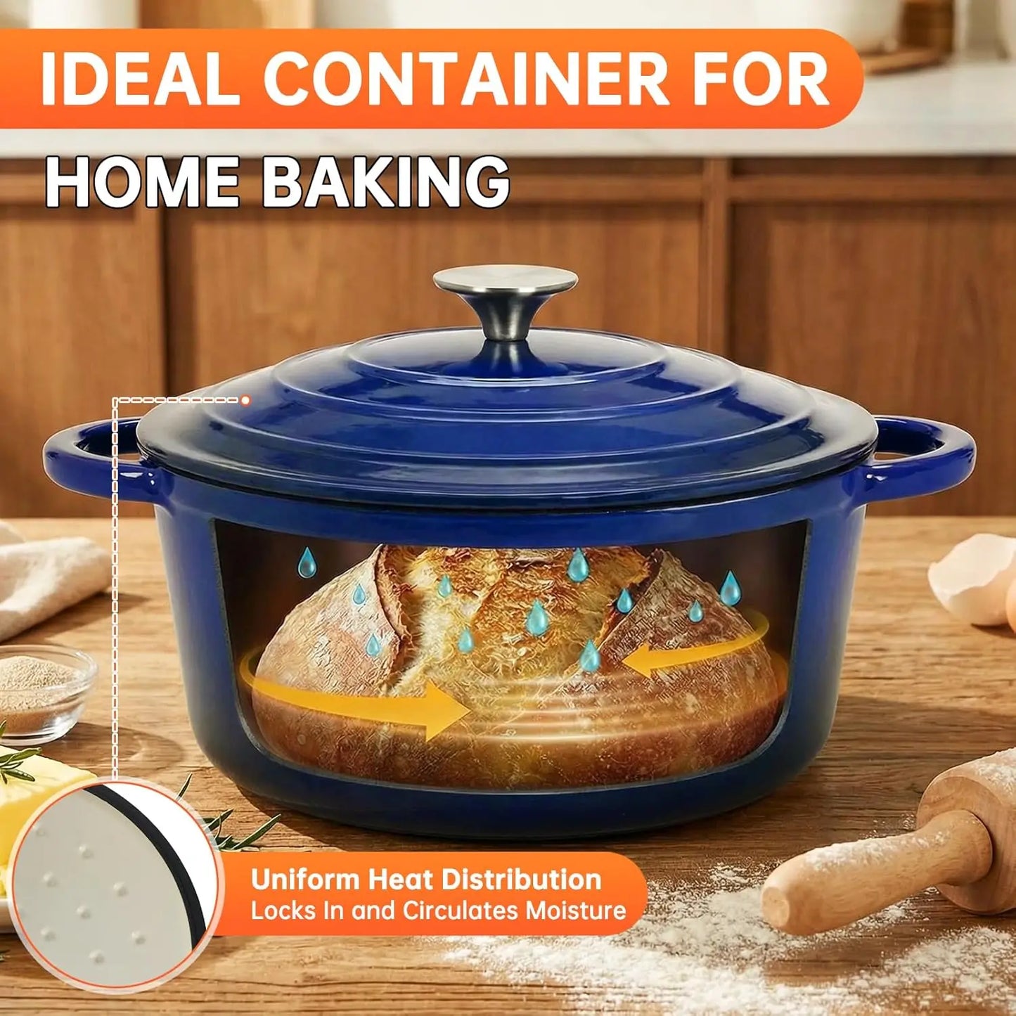 Nonstick Enameled Cast Iron Cookware Set For Induction Cooking