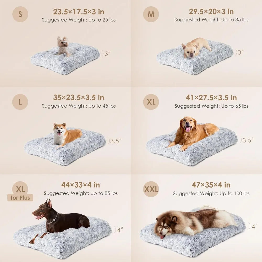 NBVCX Calming Anti Anxiety Dog Crate Bed Washable Plush Mat