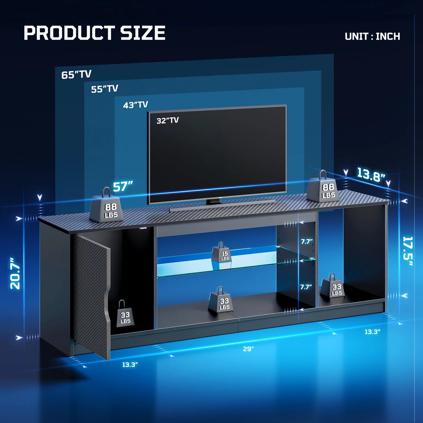 NOST And HOST LED TV Stand With RGB Lighting