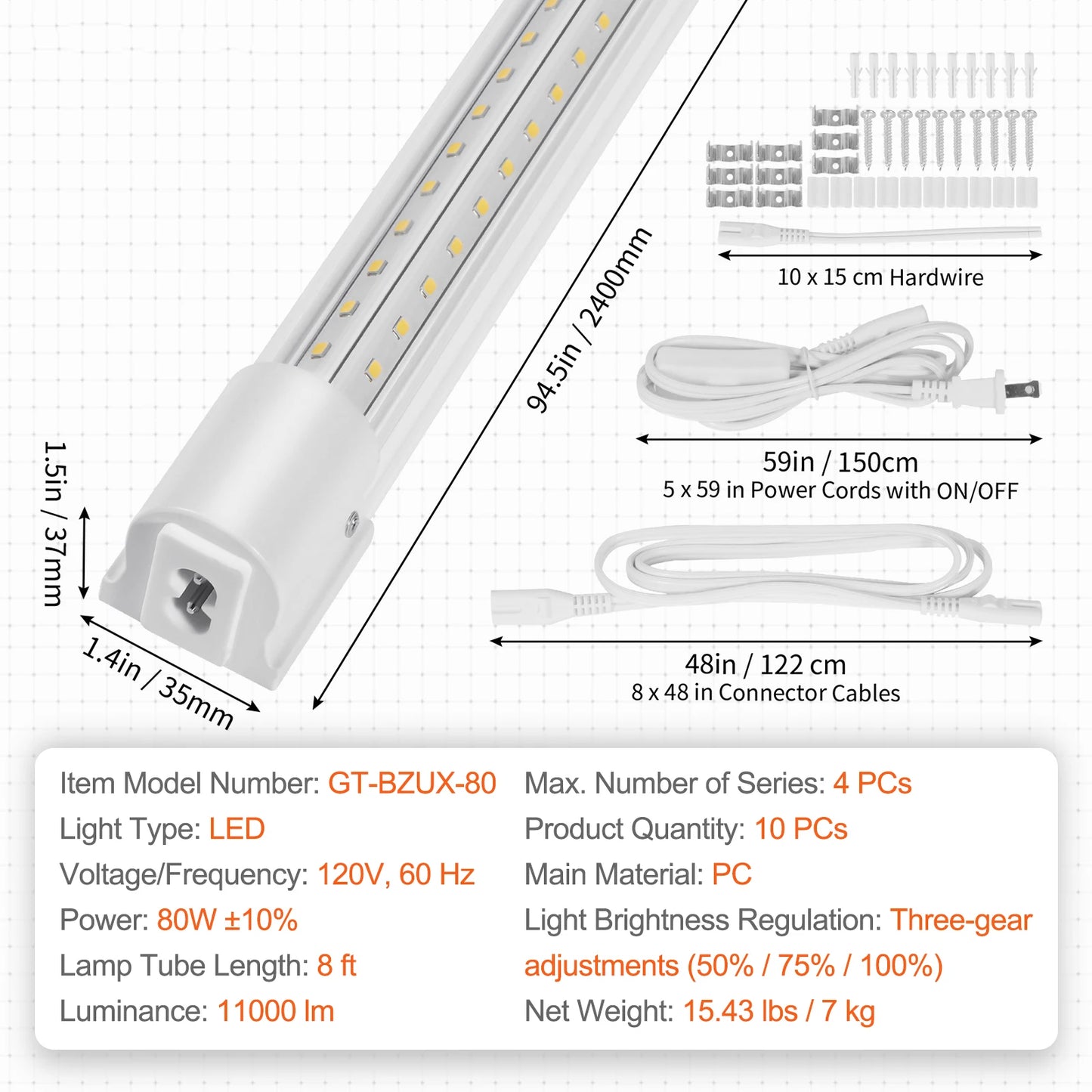 SucceBuy LED Shop Light For Garage, Warehouse, Home And Office