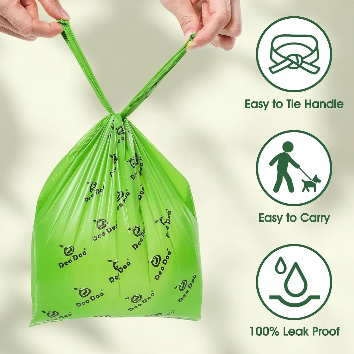 Extra Thick Leak-Proof Dog Poop Bags With Handles