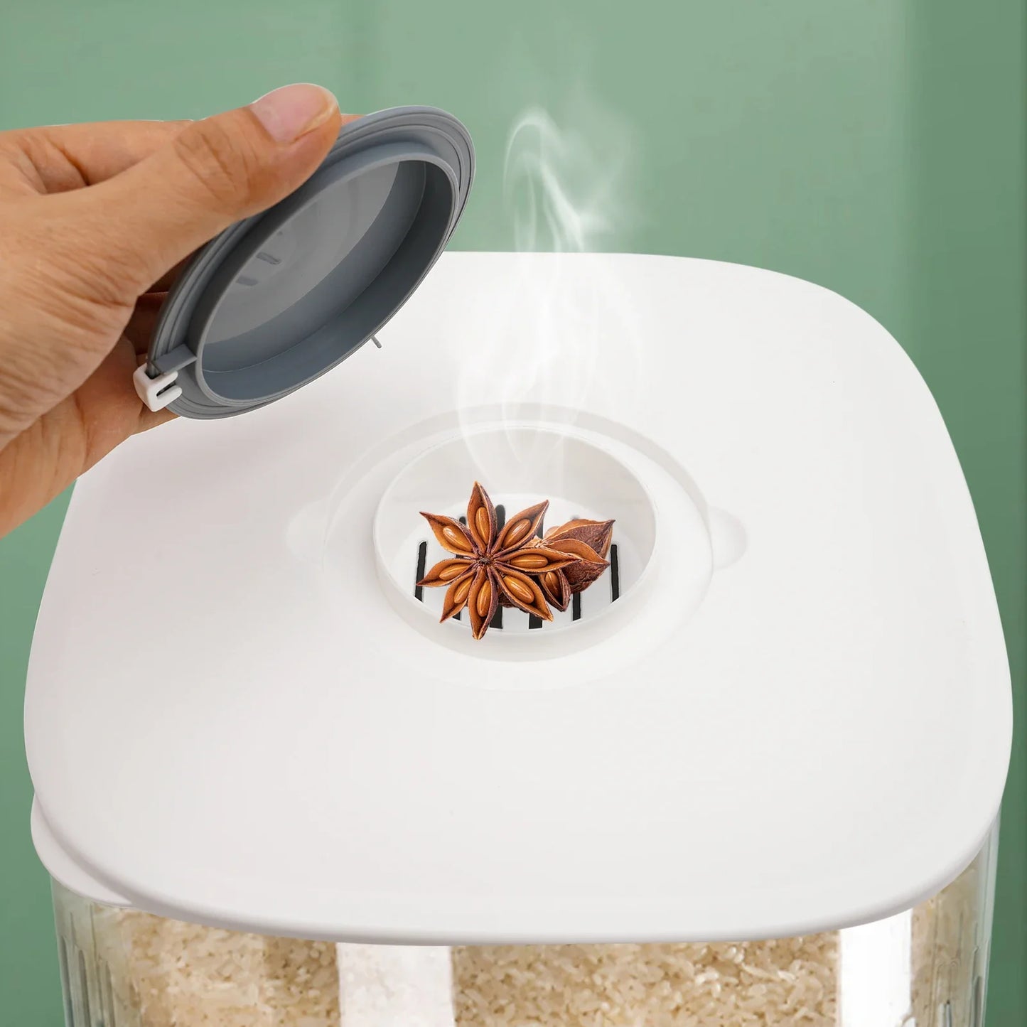 Rice Dispenser Grain Storage Container Kitchen Organizer
