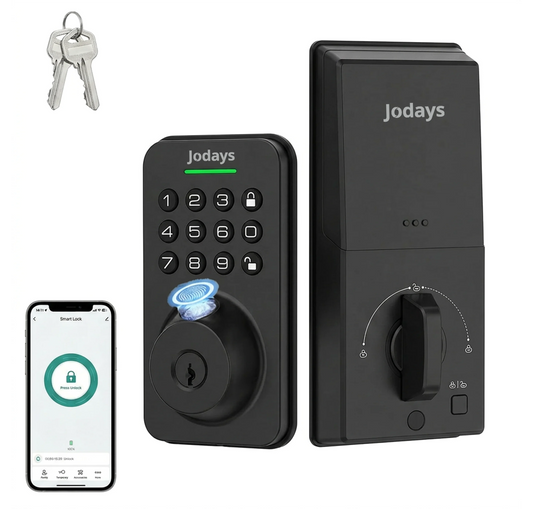 Jodays Smart Deadbolt Lock with Biometric Keypad and App Control