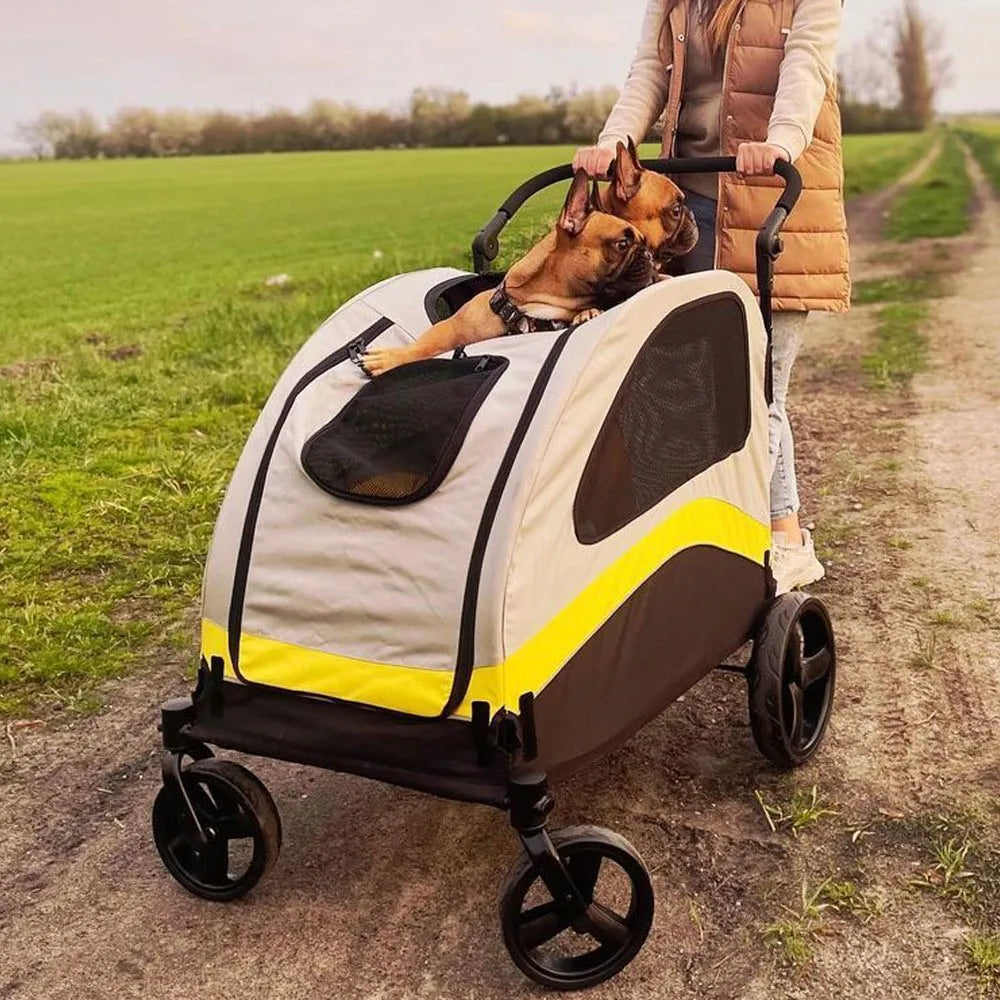 Premium All Breeds Dog Stroller Pram 4 Wheel Foldable Cart