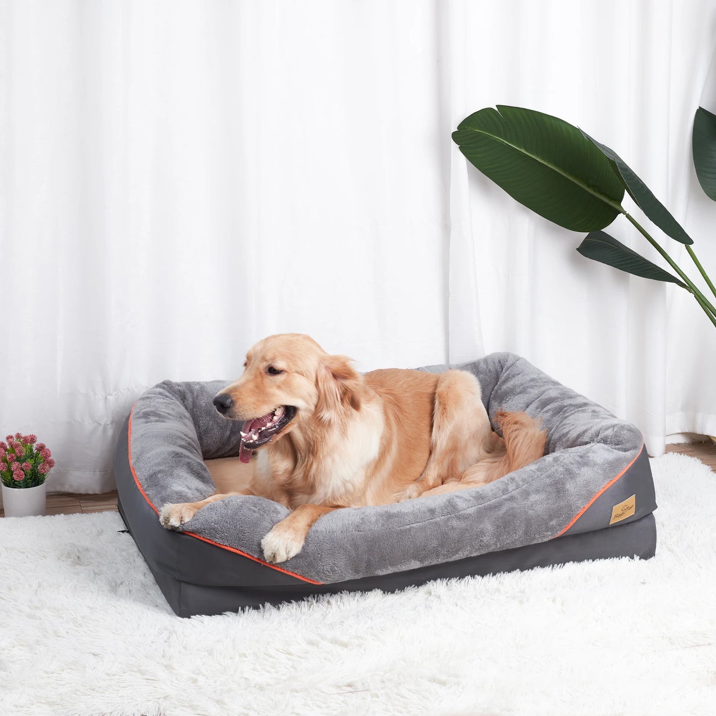 BINGOPAW Dog Bed With Anti Allergy Removable Washable Cover