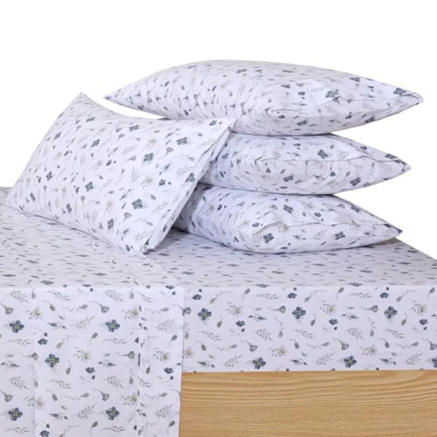 Cotton Percale Sheet Set Soft Lightweight Breathable Bedding