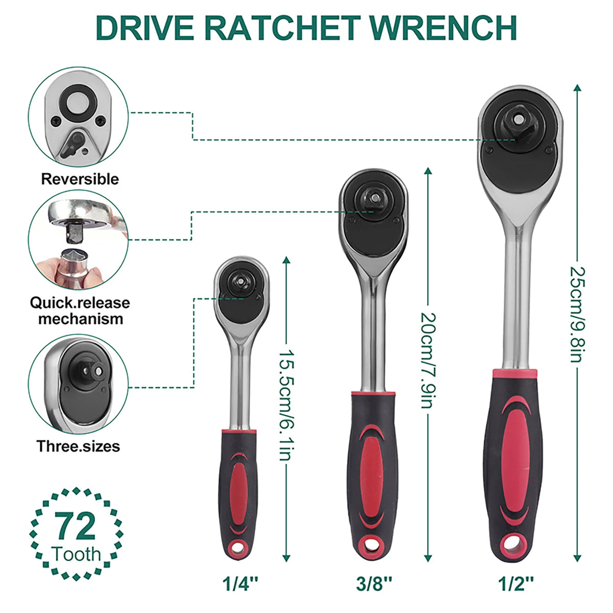 Automotive Socket Wrench Tool Kit with Portable Storage Case