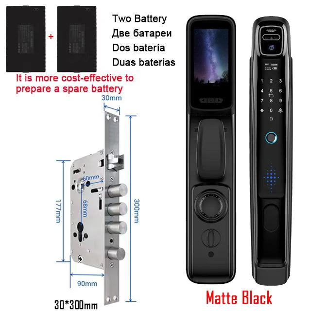 YKESDL WiFi Tuya Face Recognition Smart Door Lock With Camera