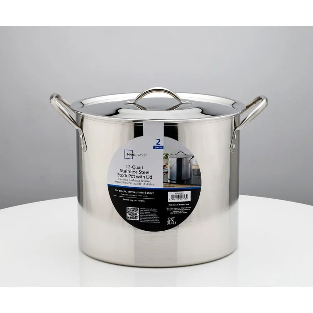 Stainless Steel Stock Pot With Stay Cool Handles Durable