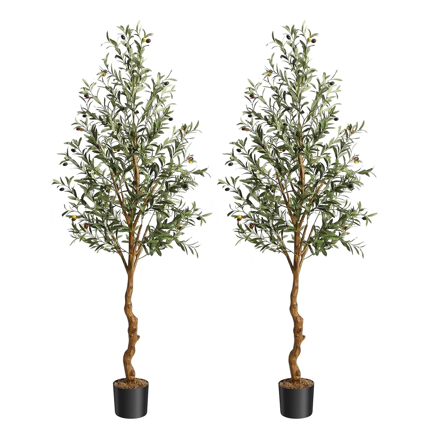 HiMISS CN Artificial Olive Tree Two Pack Realistic Decor