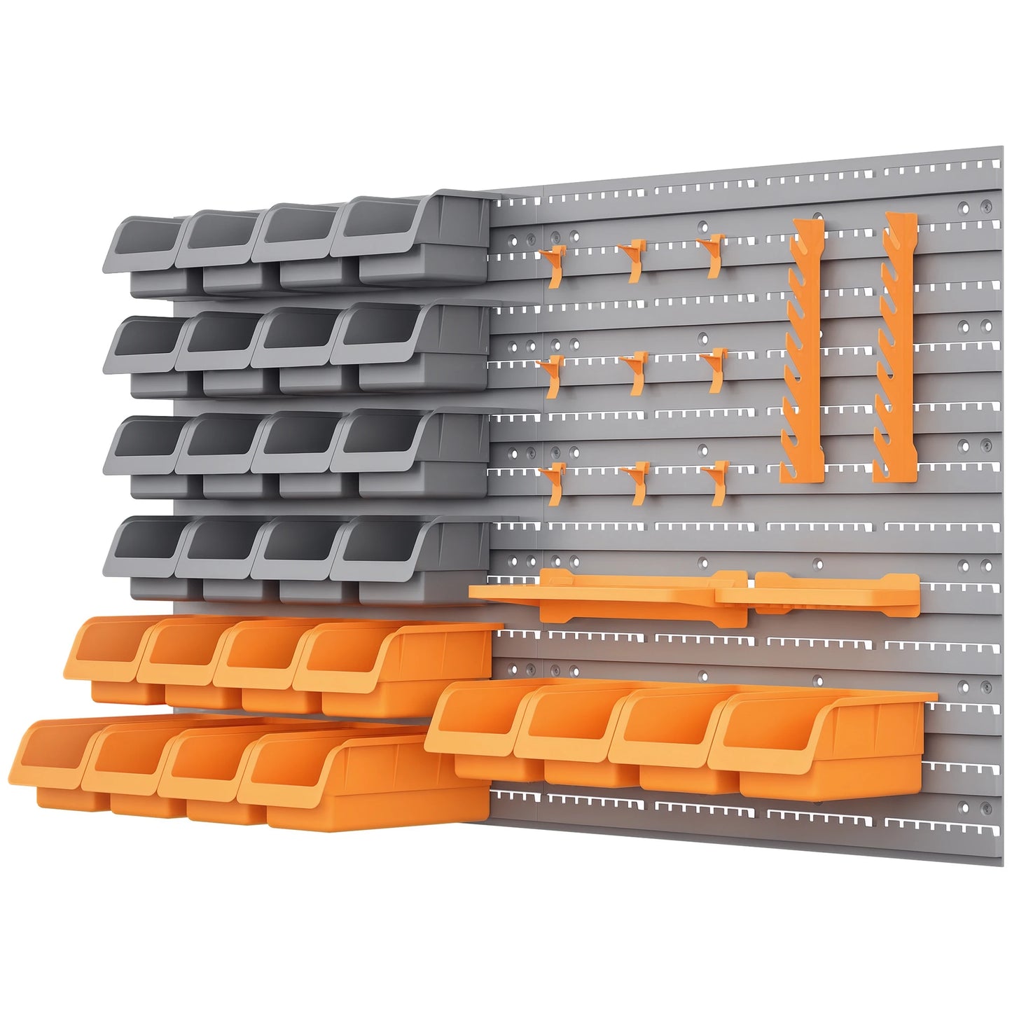 Wall Mounted Storage Bins Pegboard Tool Organizer Rack Kit Garage