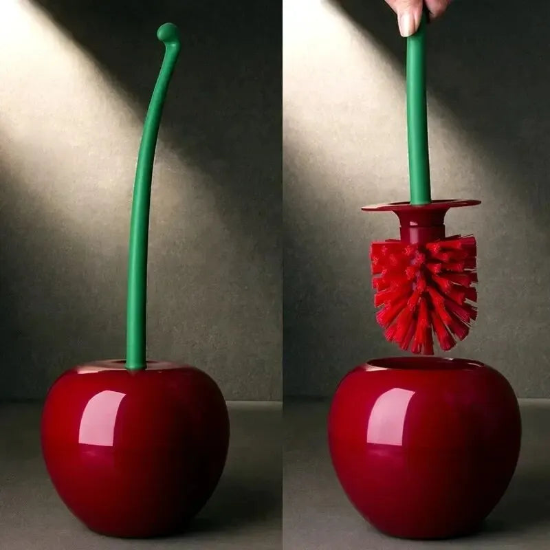 Creative Cherry Shape Toilet Brush Holder Set For Bathroom