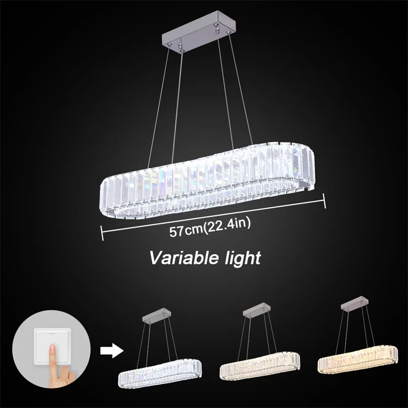 GreeLustr Modern Crystal LED Chandelier Pendant Ceiling Light