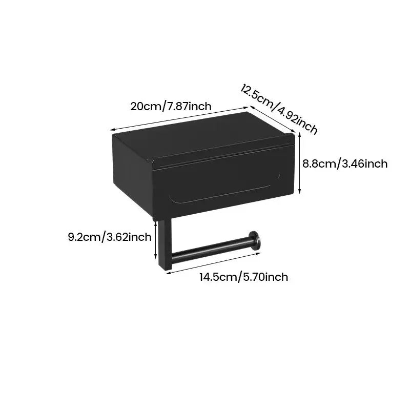 Sleek Wall Mounted Toilet Paper Holder With Shelf Organizes Essentials