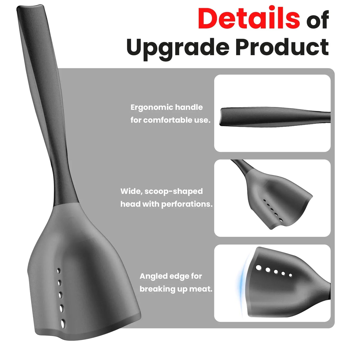 Silicone Meat Chopper Spatula 2 In 1 Nonstick Kitchen Tool