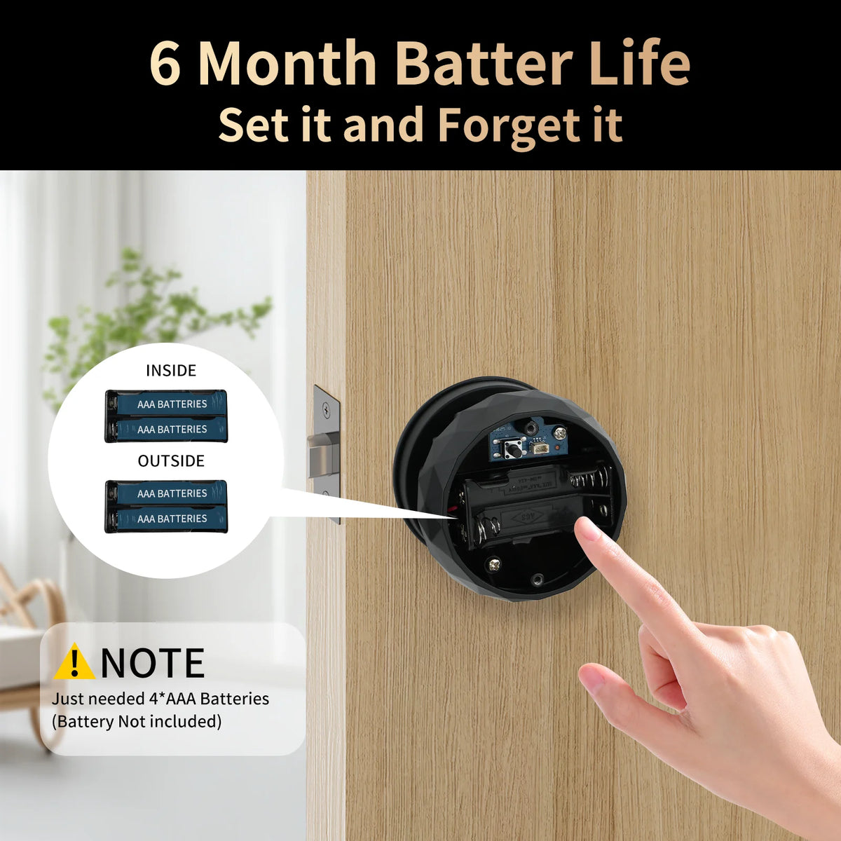 Viladepot Smart Fingerprint Door Lock With Bluetooth App Control