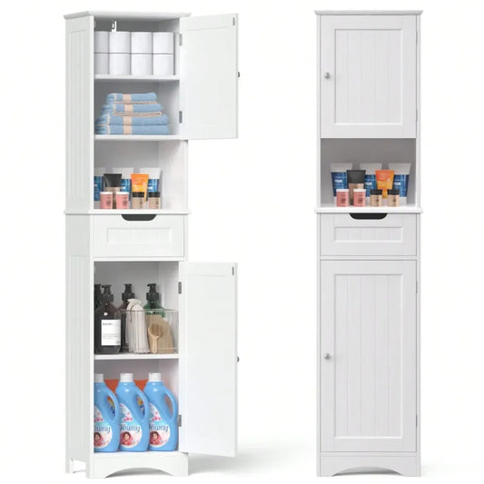 XMSJ Freestanding Bathroom Storage Cabinet Linen Tower