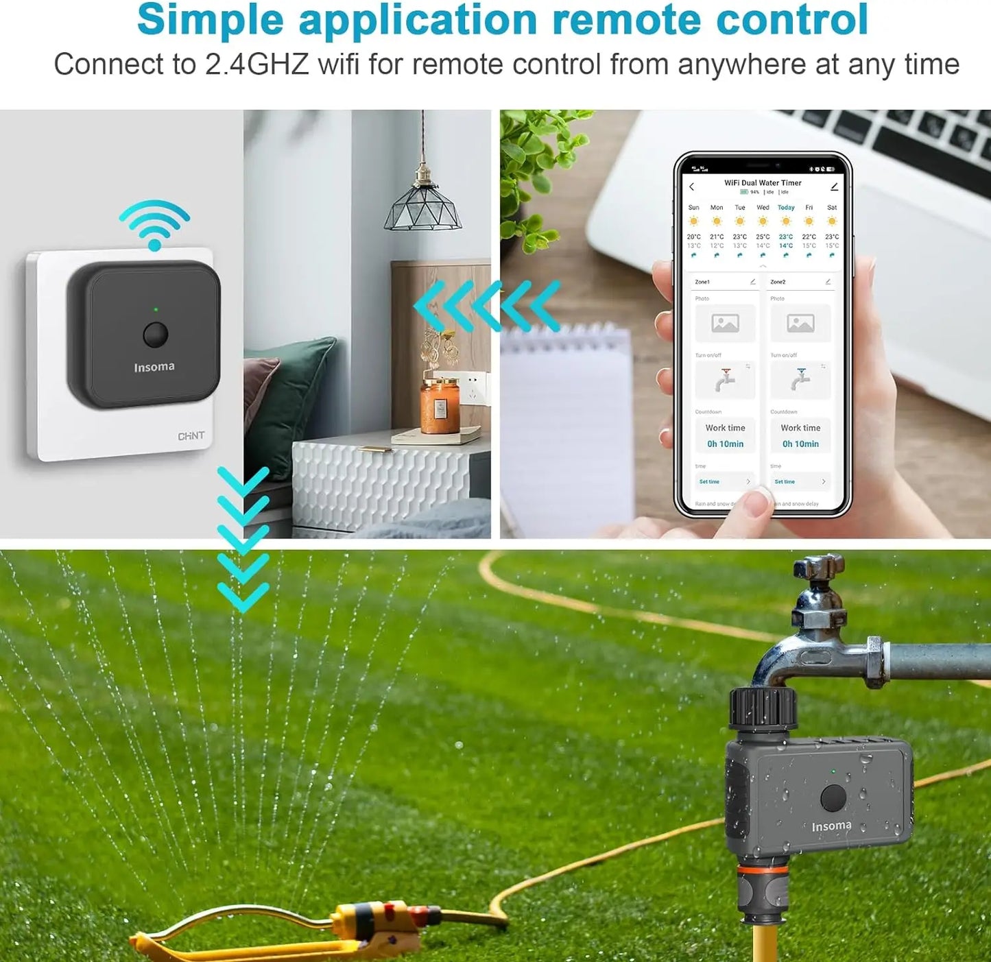 INSOMA WiFi Automatic Sprinkler Timer for Garden Alexa