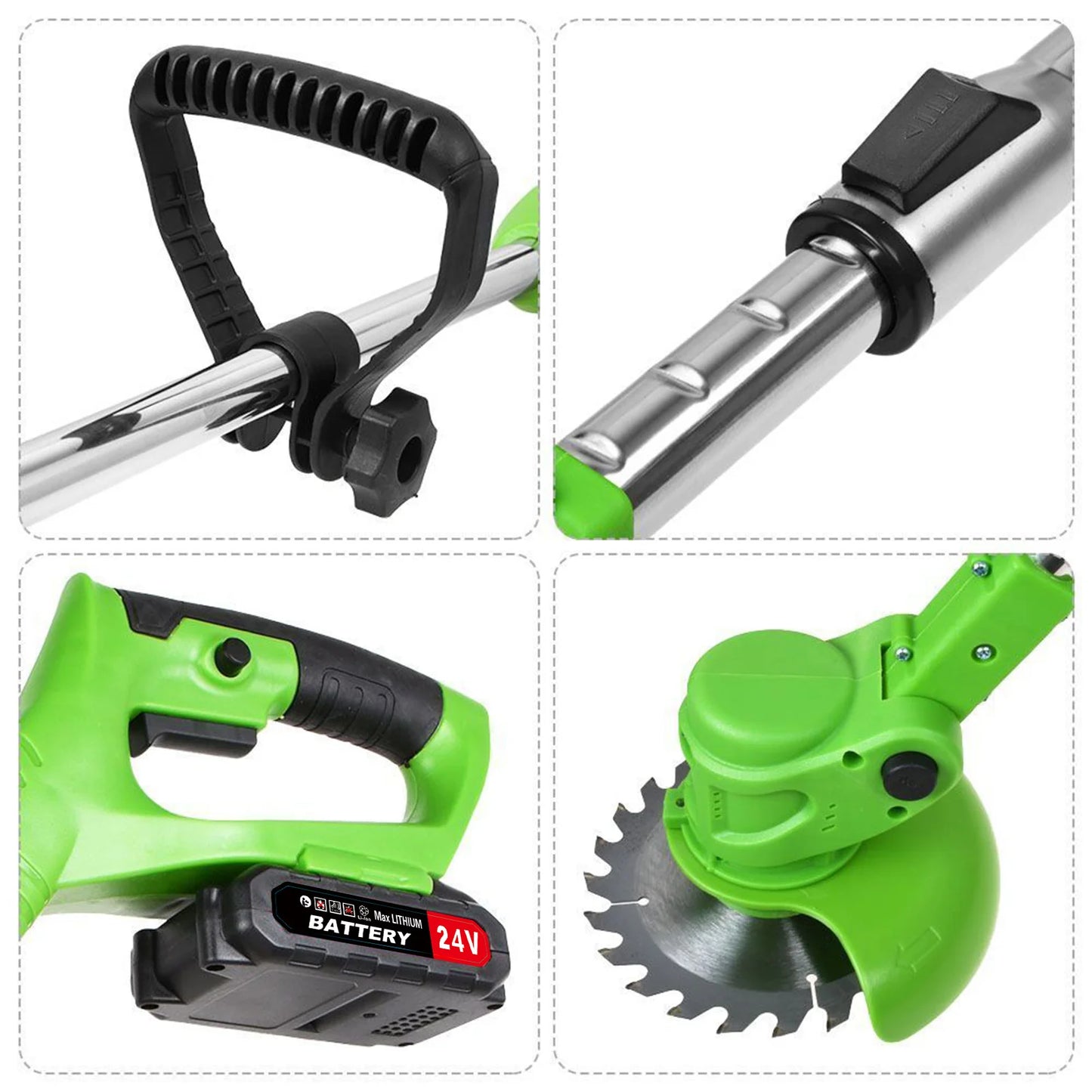 Cordless 2-In-1 Weed Trimmer With Fast Charger Batteries Included