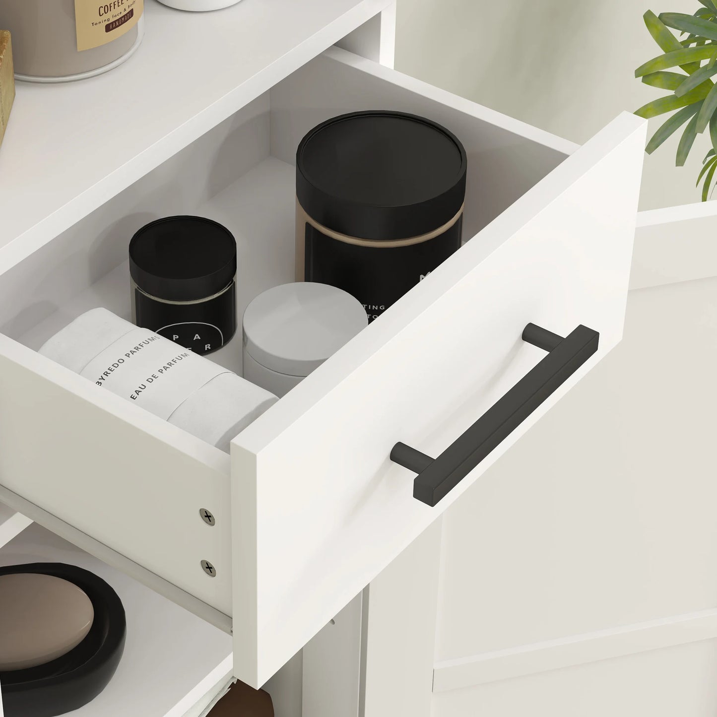 HOMCOM Farmhouse Bathroom Storage Cabinet With Drawer Barn Doors
