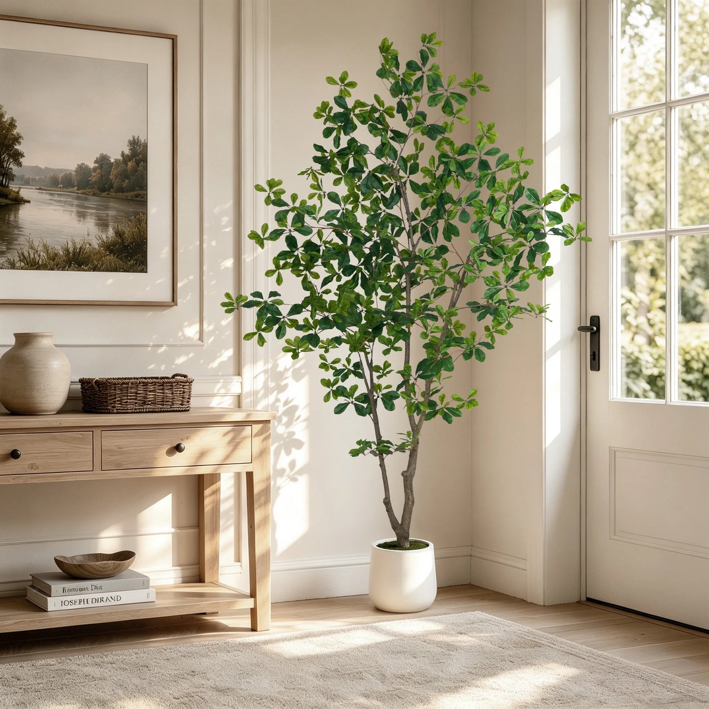 Olitree 5 To 7 Ft Faux Black Olive Tree In White Pot