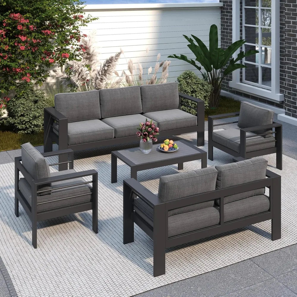 XIAOLANG Aluminum Patio Furniture Set for All Weather
