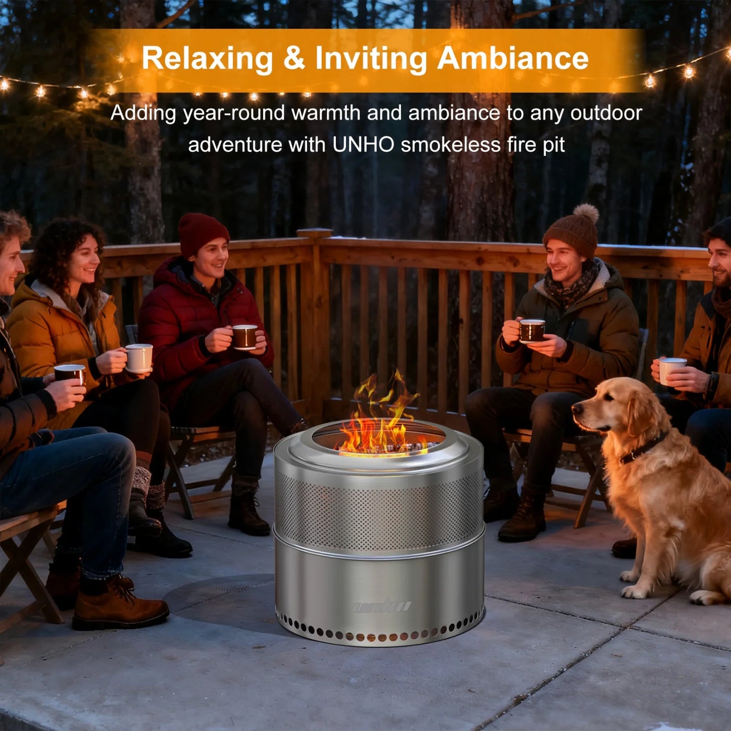 Smokeless Fire Pit Portable Stainless Steel Outdoor Fireplace