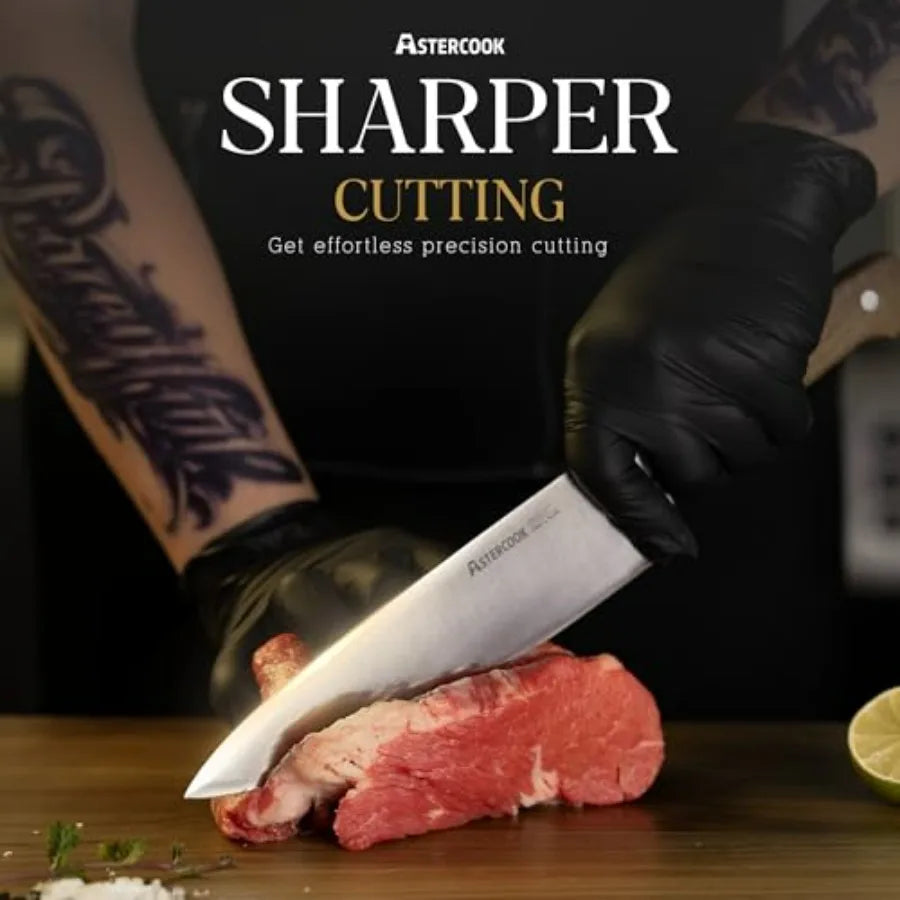 Forged Stainless Steel Knife Set With Full Tang Ergonomic Handles
