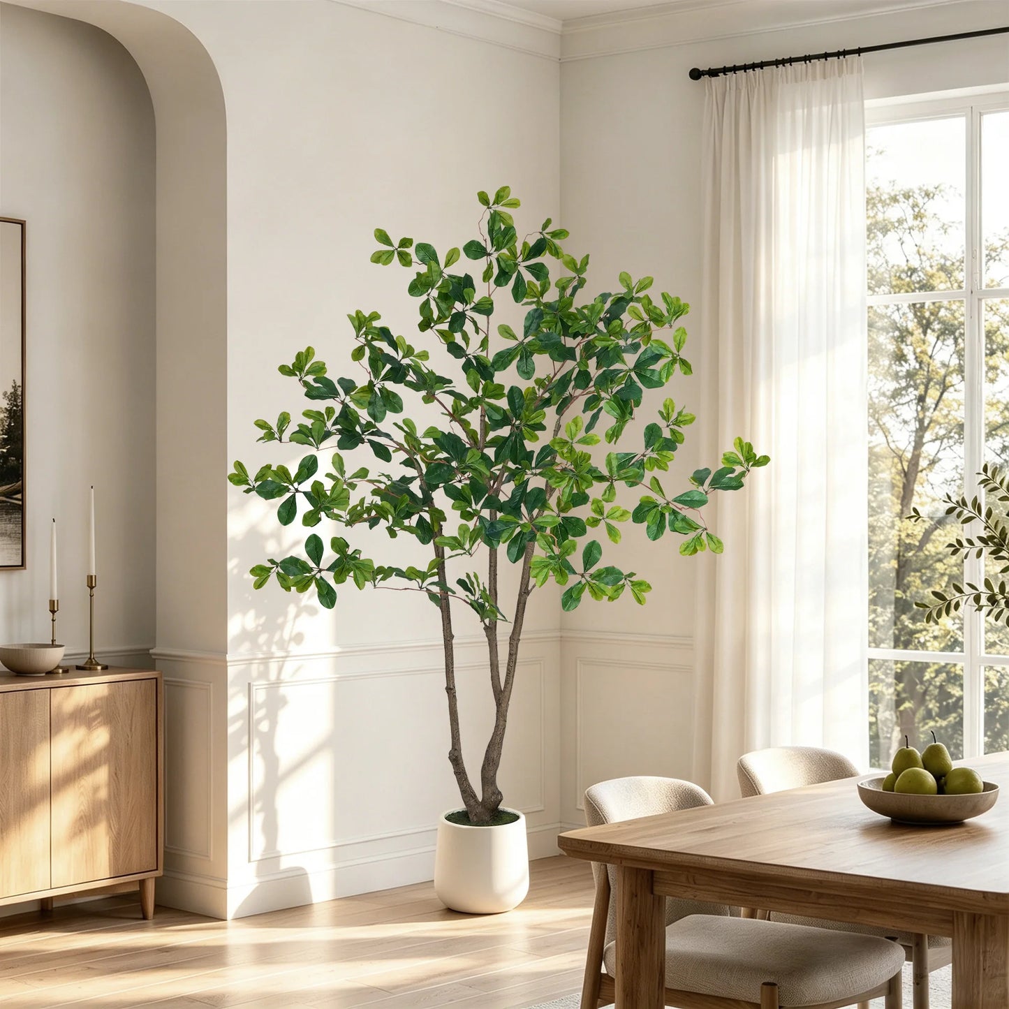 Olitree 5 To 7 Ft Faux Black Olive Tree In White Pot