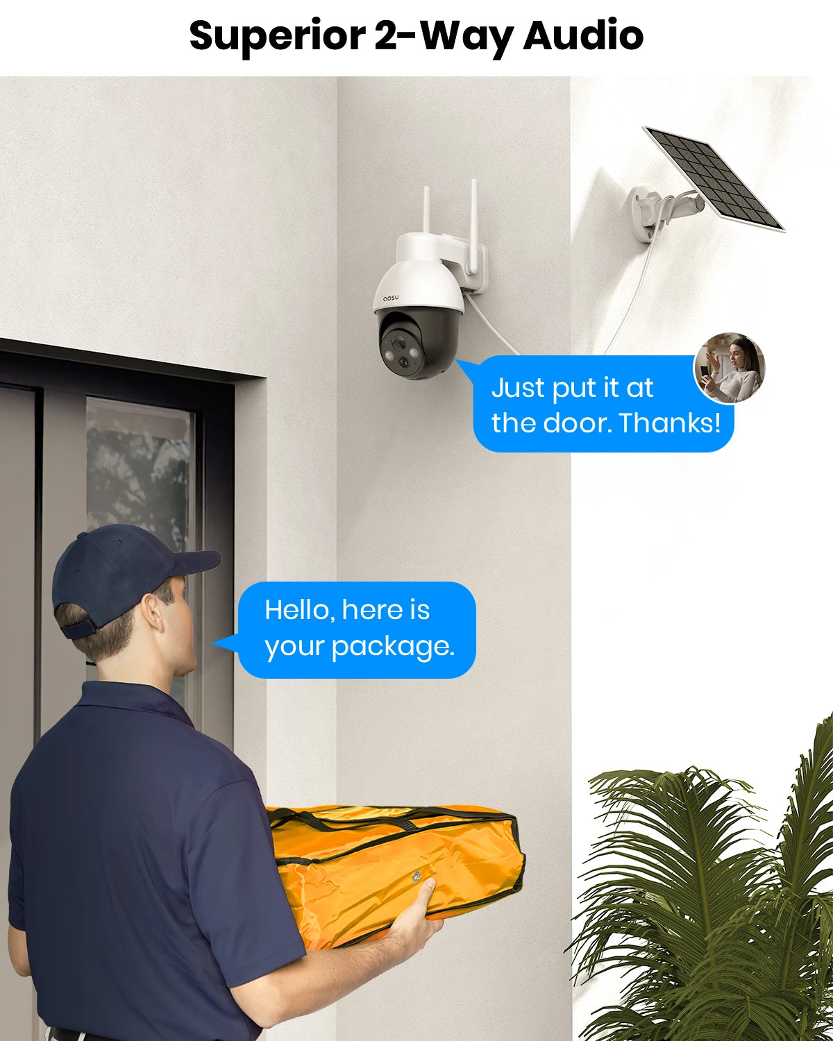 AOSU 3MP PTZ Solar Security Camera With AI Detection