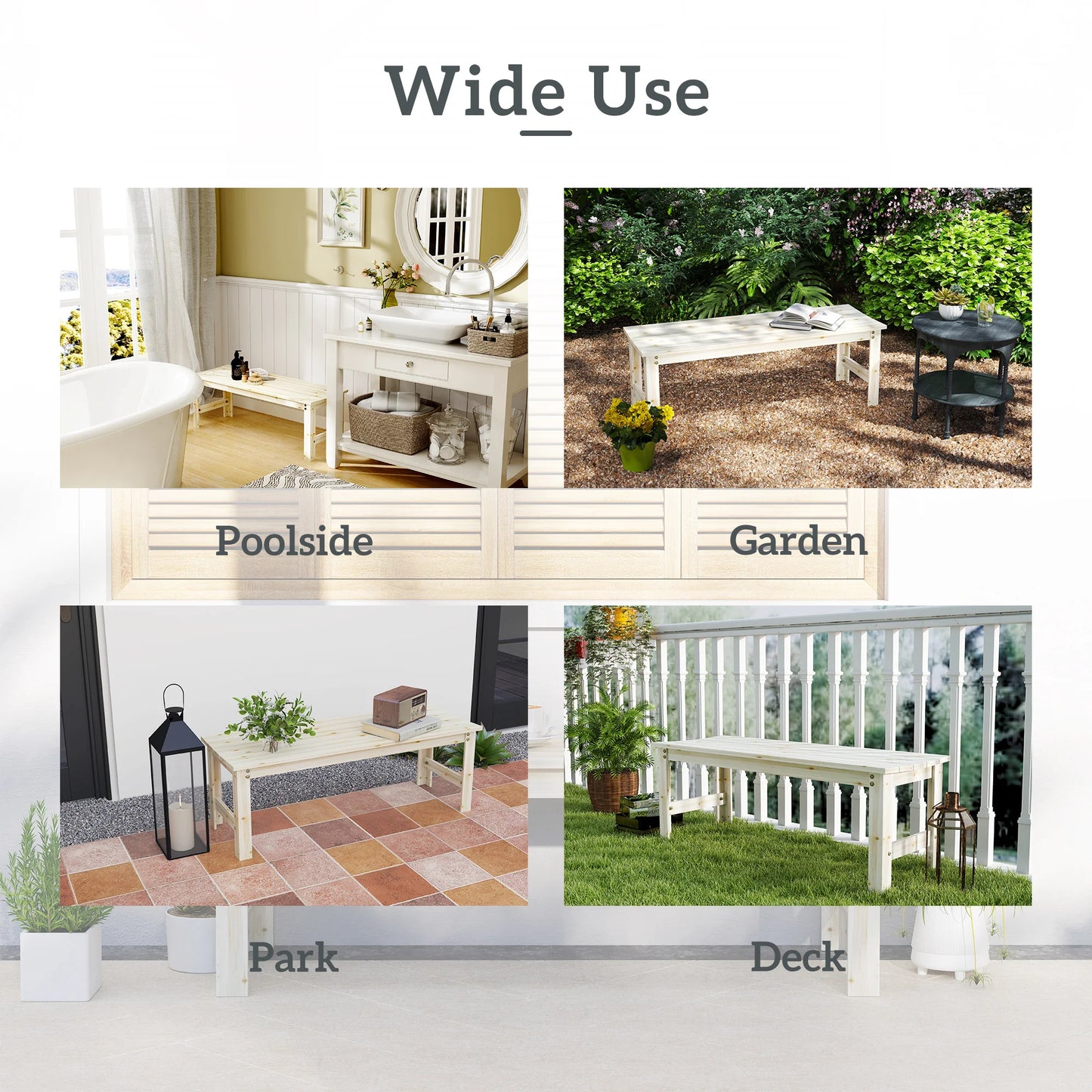 Outsunny Wooden Outdoor Garden Bench For Patio Seating