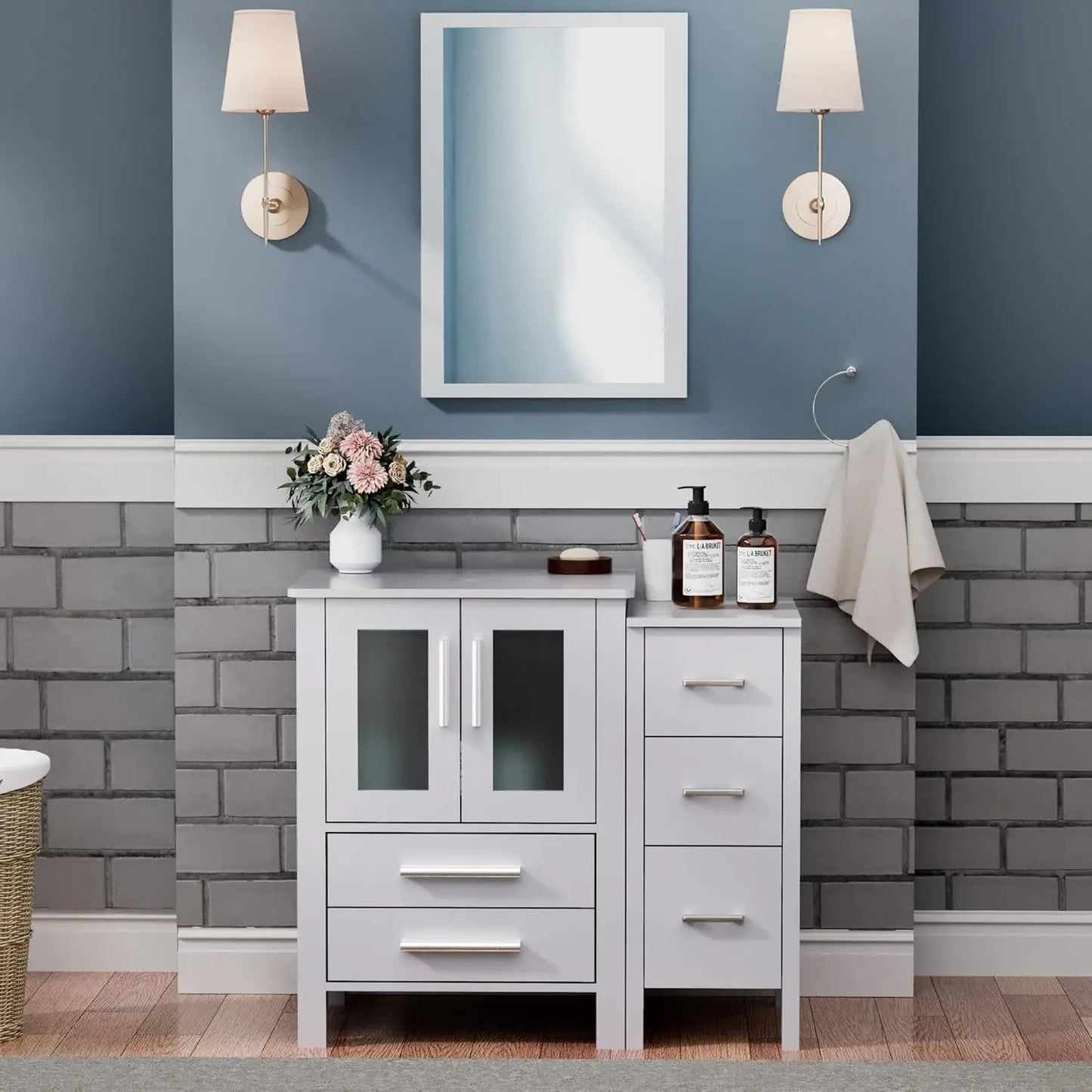XIAOLANG Modern Bathroom Vanity Cabinet With Vessel Sink