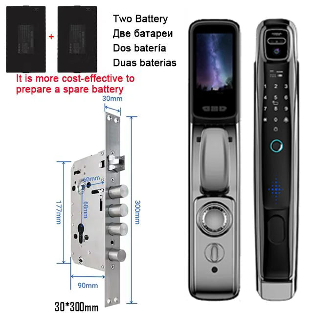 YKESDL WiFi Tuya Face Recognition Smart Door Lock With Camera