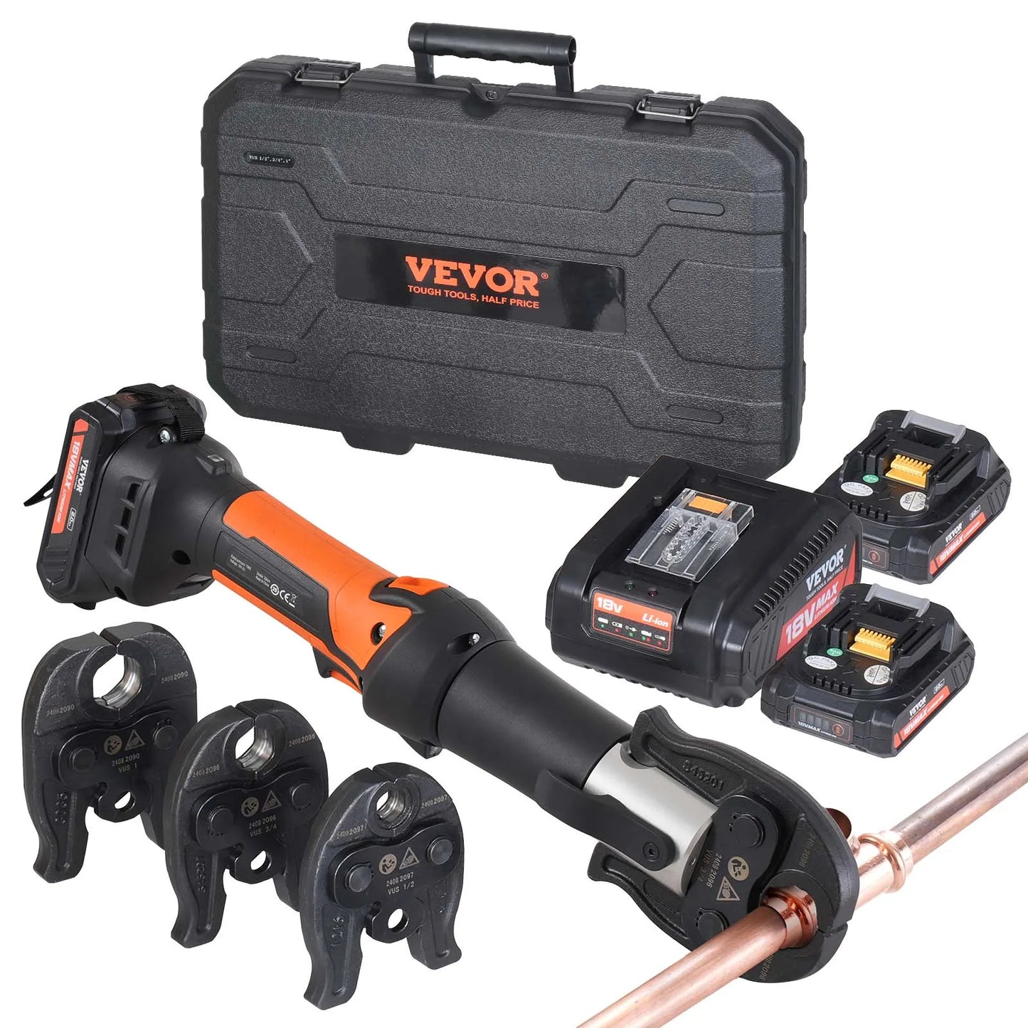 SucceBuy 18V Electric Pipe Crimping Tool Kit With 3 Jaws