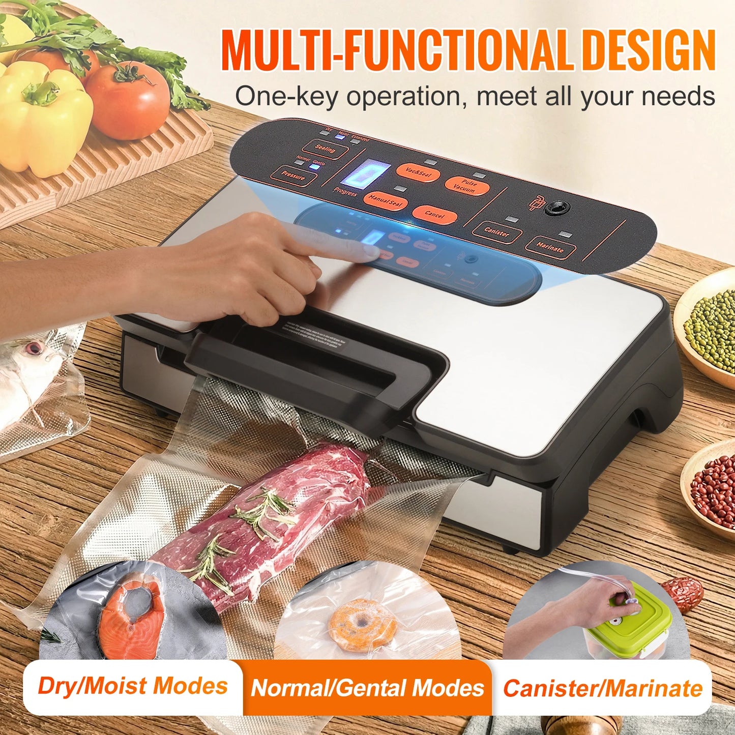 SucceBuy 130W Vacuum Sealer Machine For Food Packaging
