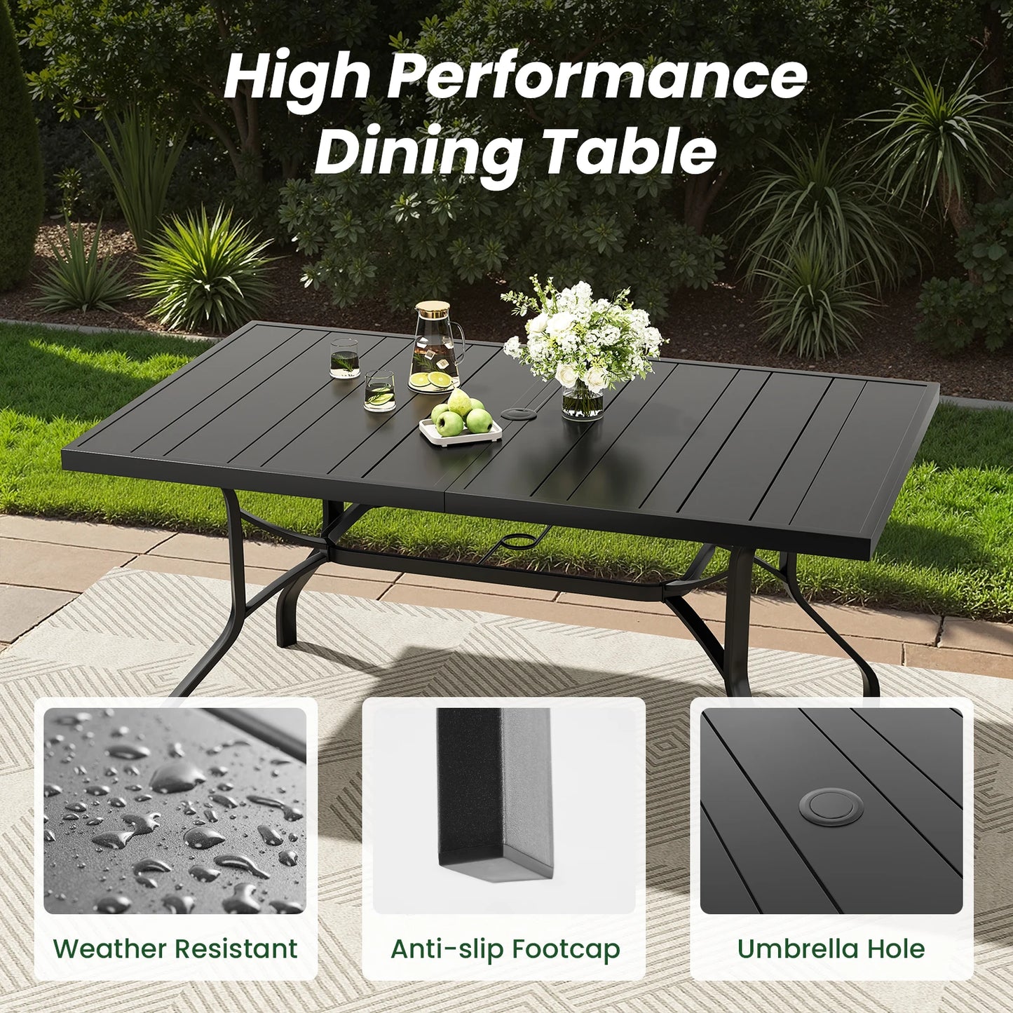 Farini Outdoor Dining Set For 6 With Table And Chairs
