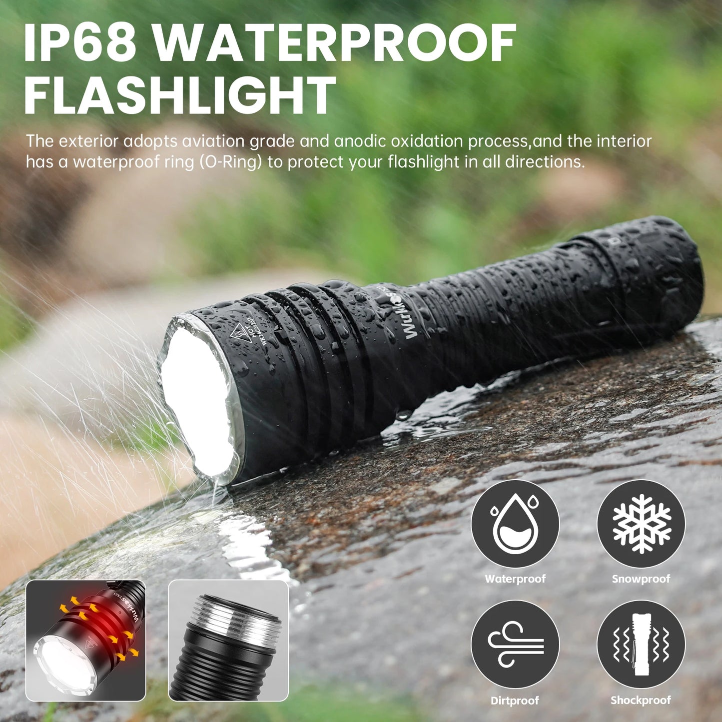Wurkkos TS23 5000LM Led Flashlight Featuring XHP70.3 HI