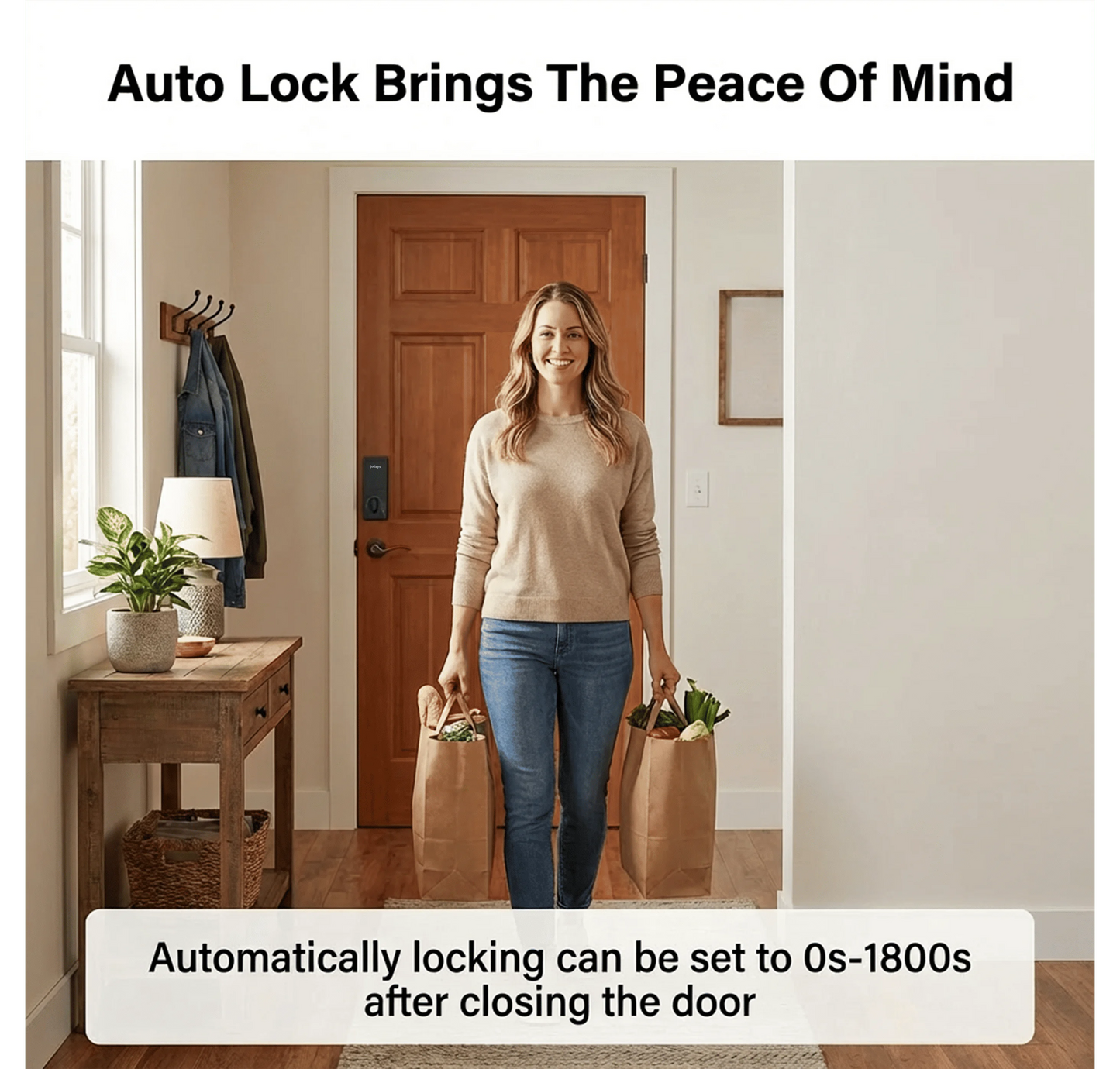 Jodays Smart Deadbolt Lock with Biometric Keypad and App Control