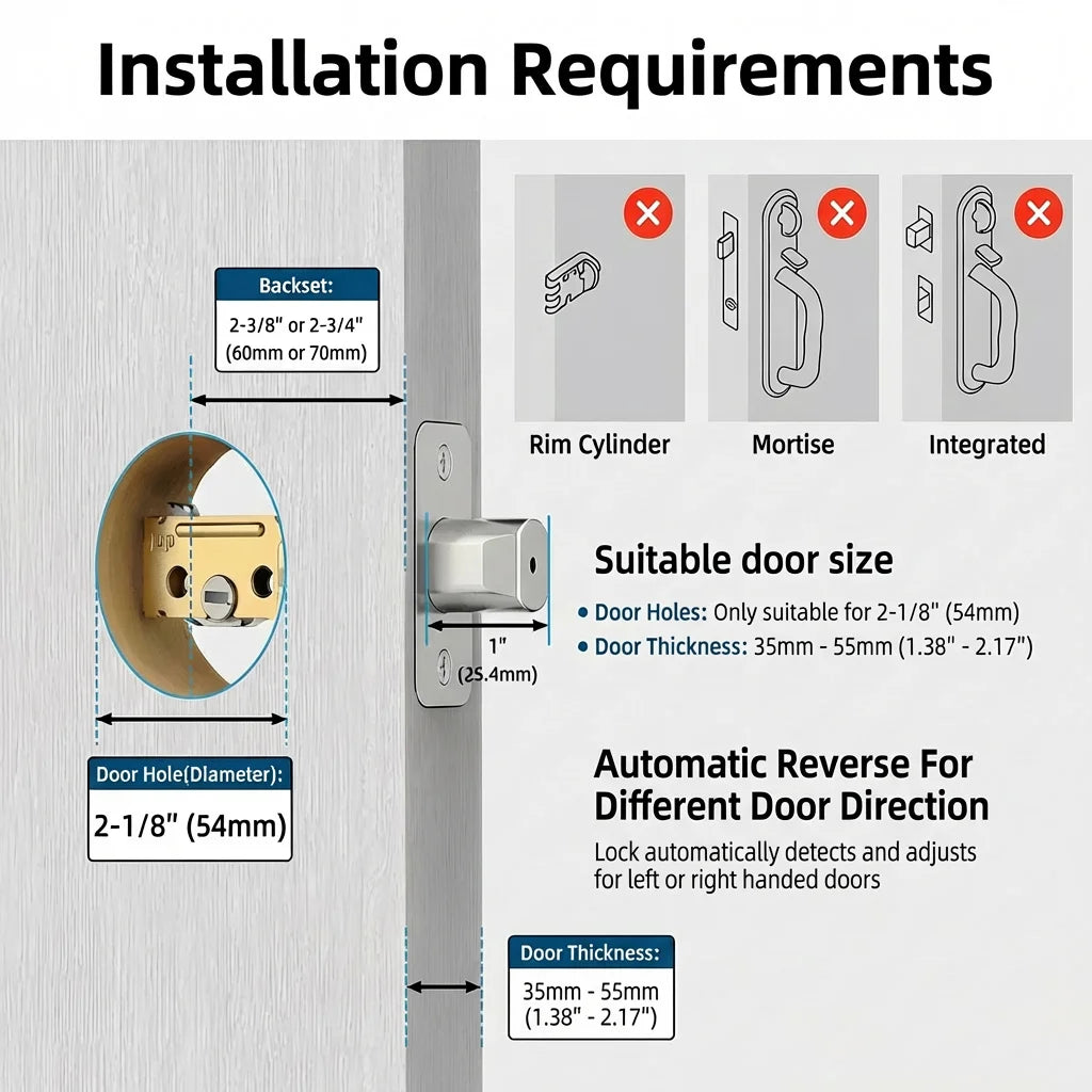 Jodays Smart Deadbolt Lock with Biometric Keypad and App Control