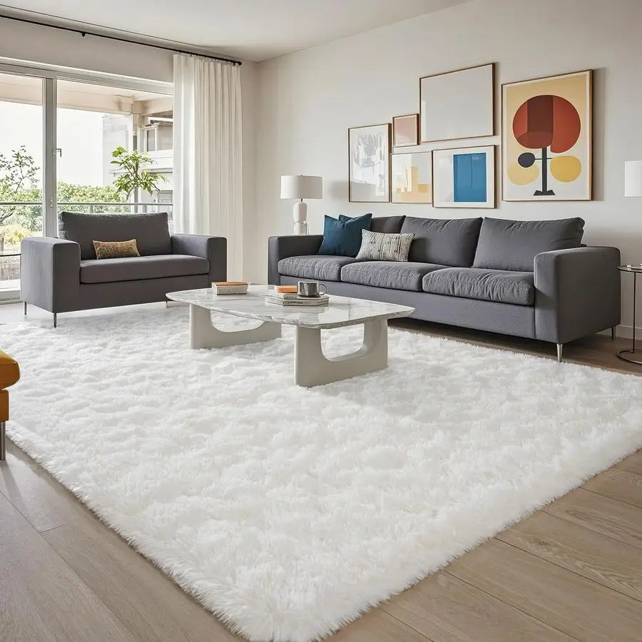 Fluffy Living Room Rug Washable Large Area Rug for Home