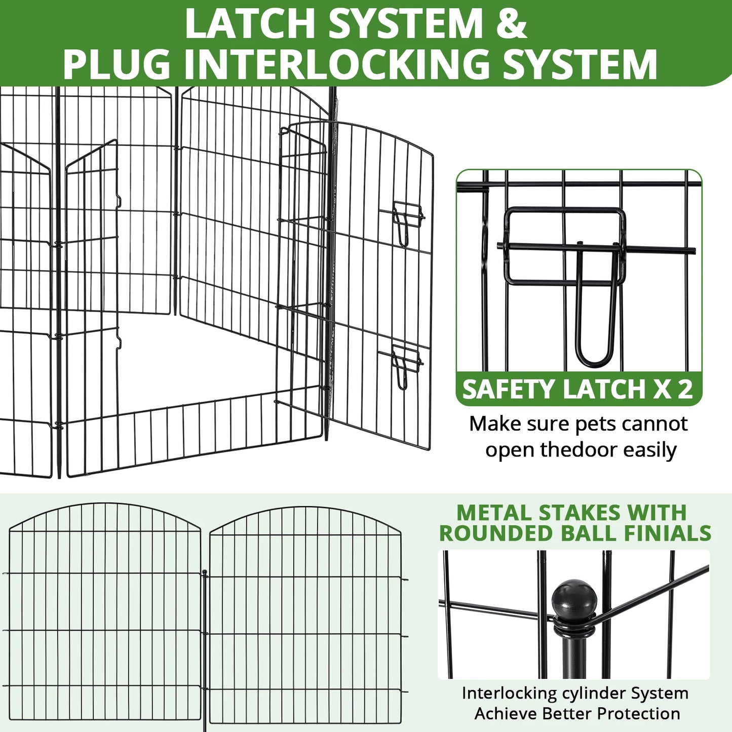 Decorative Garden Fence With Gate For Outdoor Use Durable