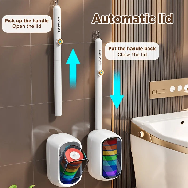Joybos Wall Mounted Toilet Brush Set With 28 Replaceable Heads