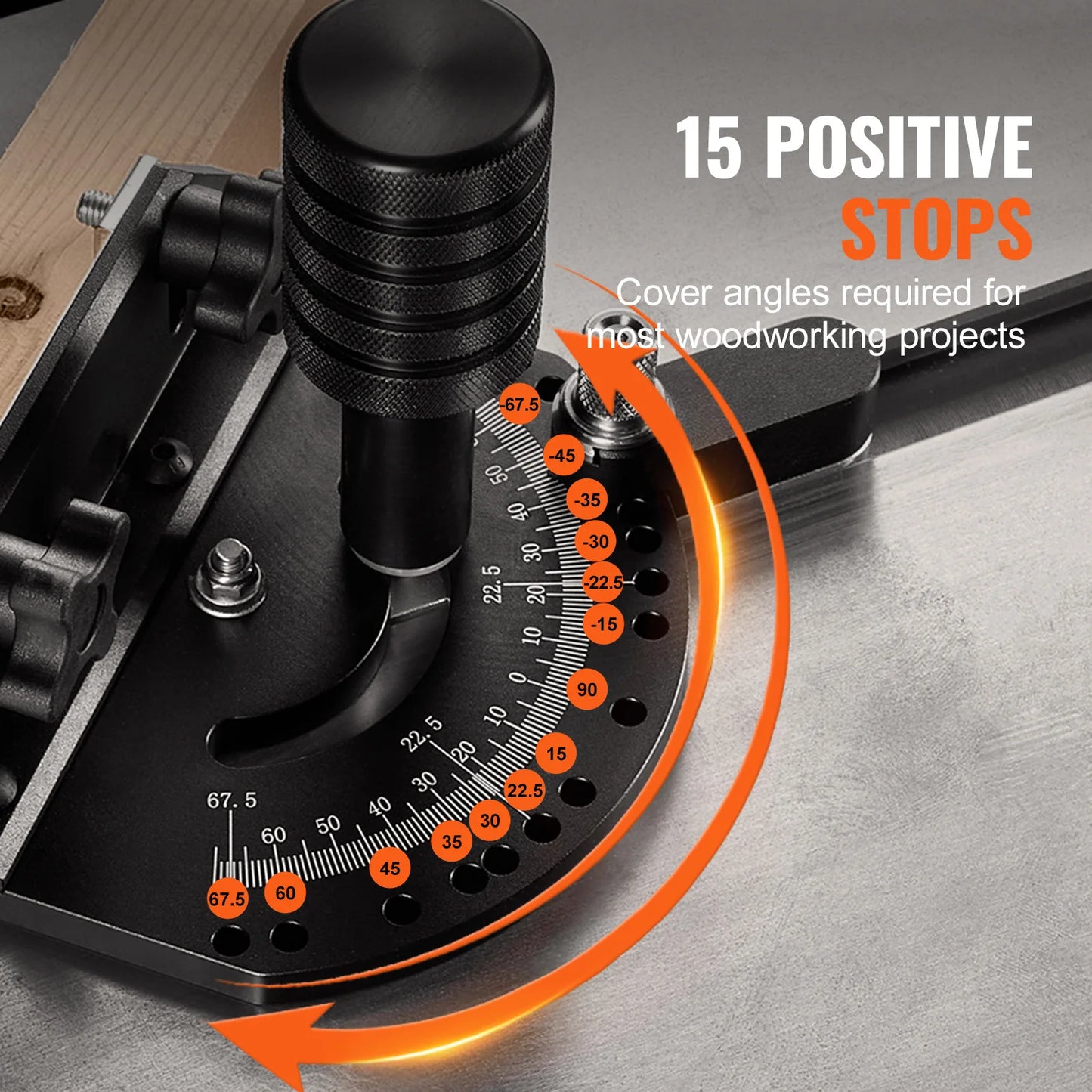 SucceBuy Precision Miter Gauge With 15 Angle Stops