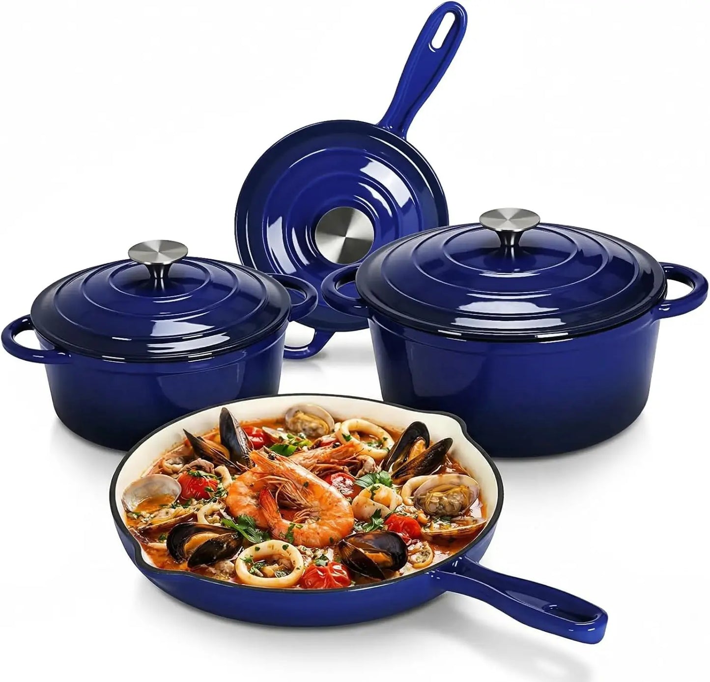 Nonstick Enameled Cast Iron Cookware Set For Induction Cooking