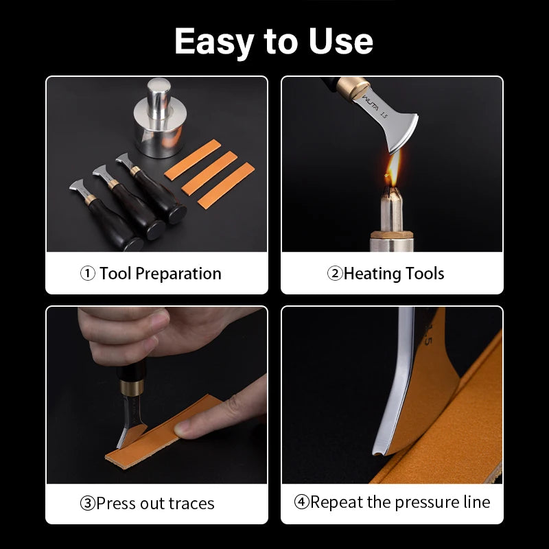 Wuta Professional Leather Edge Creaser Tool For Crafting