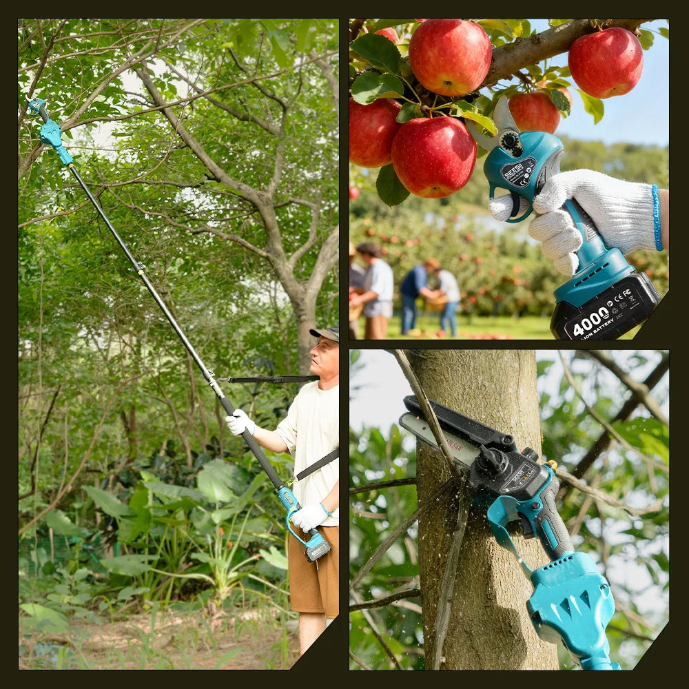 Seesii 3-In-1 Brushless Telescoping Pole Pruning Tool Chainsaw