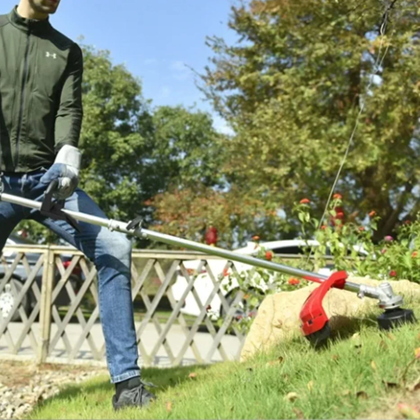 4 Stroke Gas Weed Eater Straight Shaft Trimmer High Power