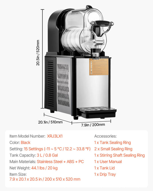 VEVOR Dual Tanks Commercial Slushy Machine For Margaritas And Smoothies