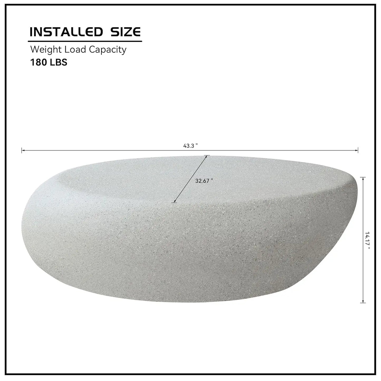Oval Faux Stone Coffee Table Minimalist Fiberglass