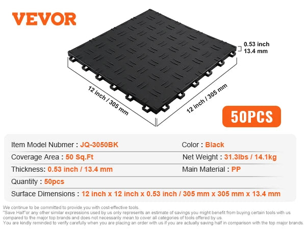 Interlocking Garage Tiles Non Slip Double Sided PP Waterproof Flooring